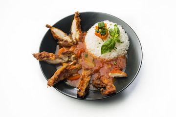 Crispy chicken with sweet and sour sauce