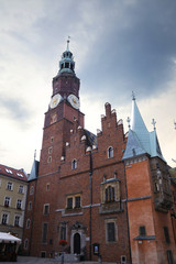 Fototapeta premium An old city in the center of Wroclaw, Town Hall