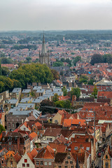 Obraz premium Aerial view of Bruges from Belfry, Belgium.