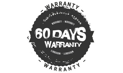 60 days warranty icon vintage rubber stamp guarantee