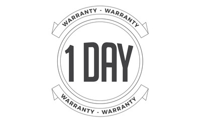 1 days warranty icon vintage rubber stamp guarantee