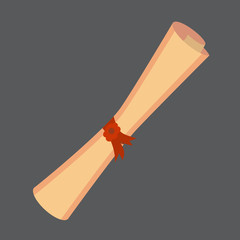 Old Paper scroll vector illustration. Retro document script with copyspace.