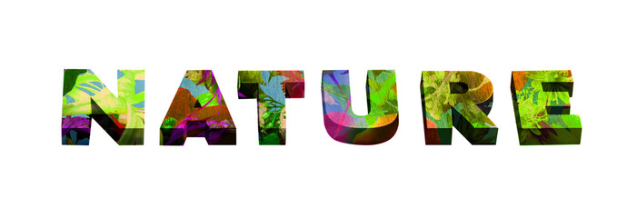 icon inscription nature 3d rendering