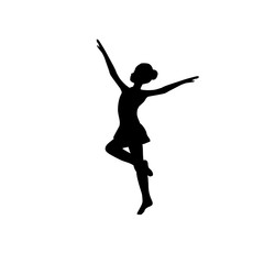 Fototapeta na wymiar Girl gymnastic sport silhouette sportswoman