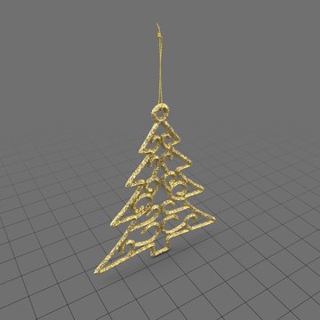 Gold tree holiday ornament