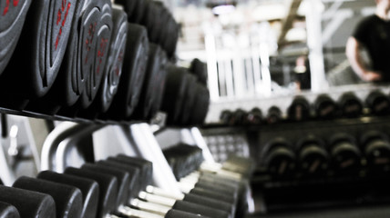 Weights on rack