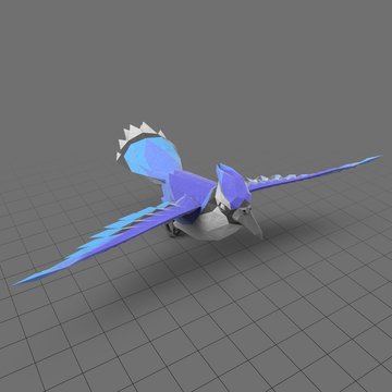 Stylized blue bird flying