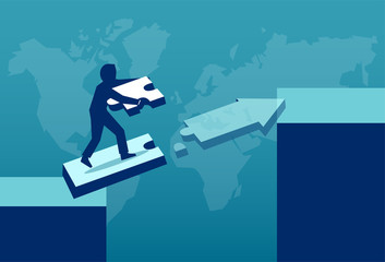 Man building way to success