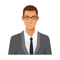 Businessman avatar cartoon vector illustration graphic design