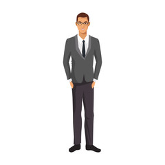 Businessman avatar cartoon vector illustration graphic design