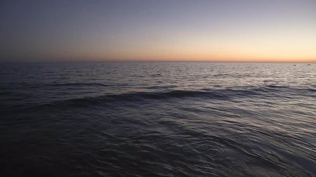 Wave in sunset. Close up