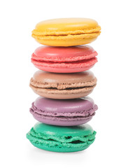 Macaroons vertical row isolated