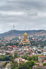 Naklejka premium View of Holy Trinity Cathedral of Tbilisi, Georgia