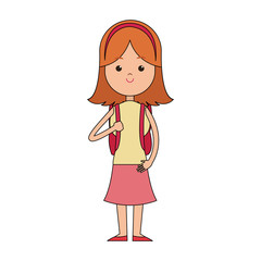 School girl cartoon vector illustration graphic design