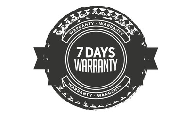 7 days warranty icon rubber stamp
