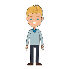 Cute boy cartoon vector illustration graphic design