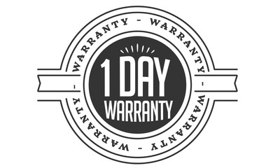 1 days warranty icon rubber stamp