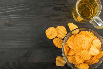 beer and chips