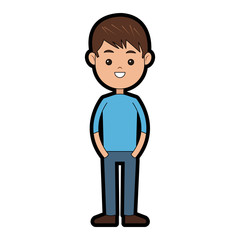 Cute boy cartoon vector illustration graphic design