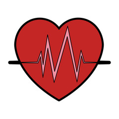 Heartbeat medical symbol vector illustration graphic design
