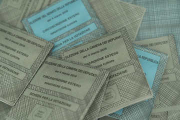 stack of ballot papers for Italian elections 2018