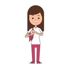 School girl cartoon vector illustration graphic design