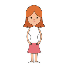 Cute girl cartoon vector illustration graphic design