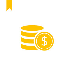 Stack of golden coins. Vector illustration. Coins icon.