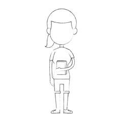 School girl cartoon vector illustration graphic design