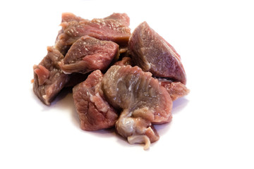 Glulasch rindsgulasch isoliert freigestellt auf weißen Hintergrund, Freisteller