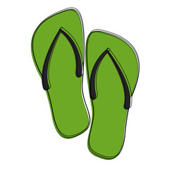 Flip flops cartoons vector illustration graphic design