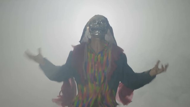 Dark hell creature laughing maleficent and preparing to kill on day of the dead