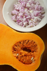 calabaza y cebolla