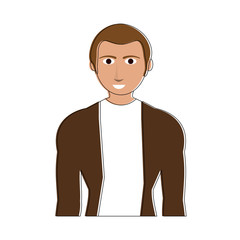 Young fashion man cartoon vector illustration graphic design