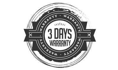 Fototapeta premium 3 days warranty icon rubber stamp