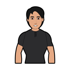 Young fashion man cartoon vector illustration graphic design