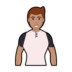 Young fashion man cartoon vector illustration graphic design