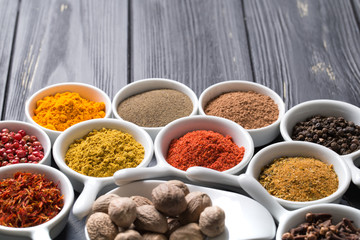Various spices selection