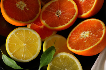 Still life with oranges and lemons