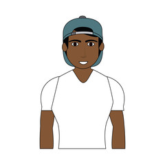 Young fashion man cartoon vector illustration graphic design