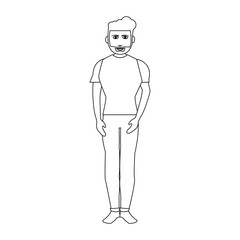 Young fashion man cartoon vector illustration graphic design