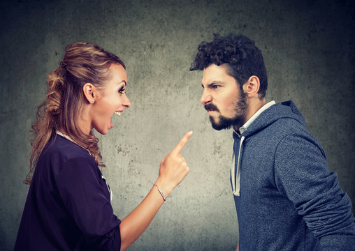 quarrel between angry man and frustrated woman