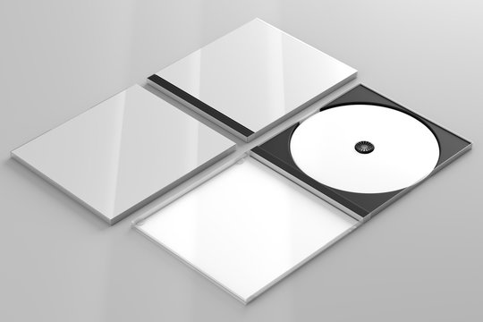 CD DVD Disc plastic box mockup. Perspective view.