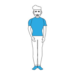 Young fashion man cartoon vector illustration graphic design