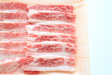 Freshness Japanese marble beef for Yakiniku cooking