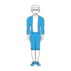 Young fashion man cartoon vector illustration graphic design