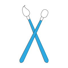 Paint art brushes vector illustration graphic design