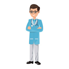 Fototapeta premium Doctor male cartoon vector illustration graphic design