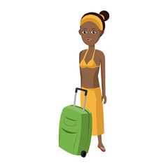 Tourist woman cartoon vector illustration graphic design