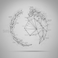 Big data visualization . Abstract earth globe 